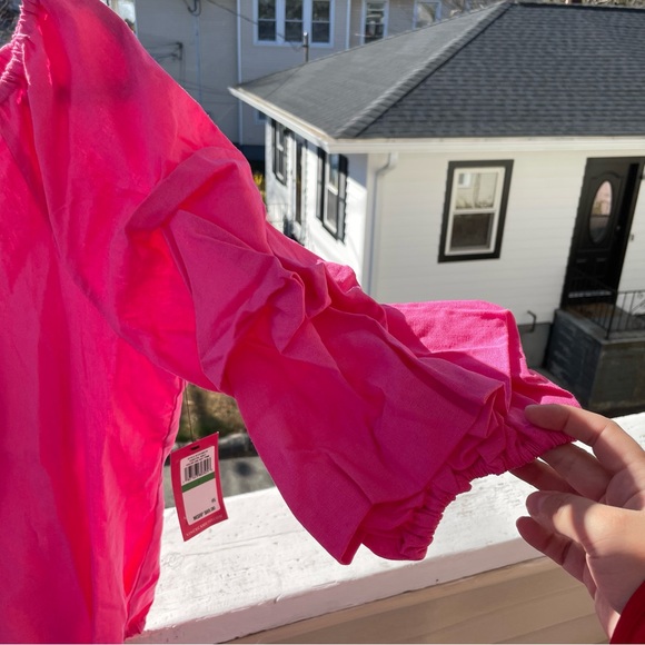 Vince Camuto Linen Off The Shoulder Bubble Sleeve Tie Front Blouse Size XL - Picture 3 of 11